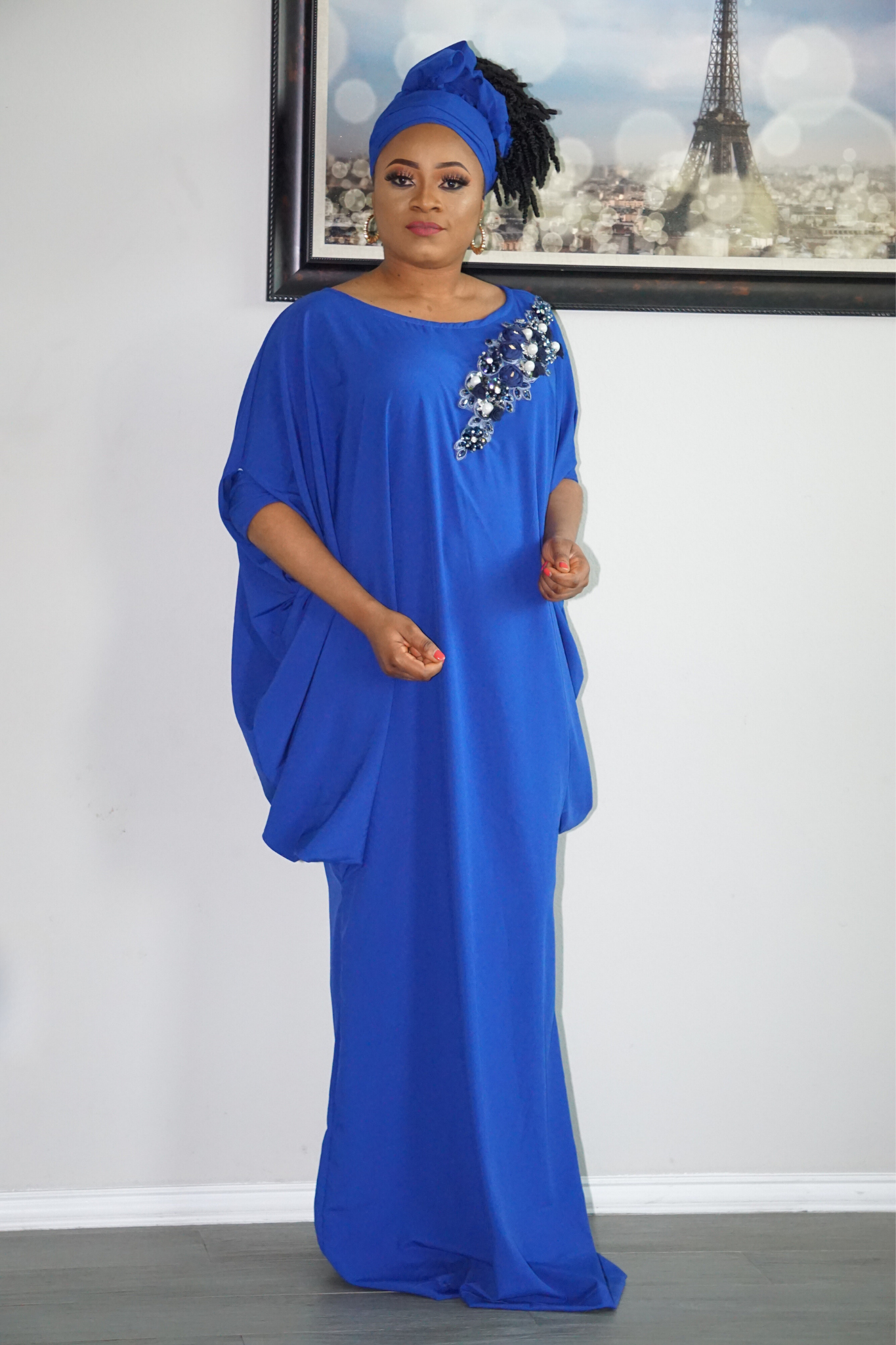 TARA BUBU KAFTAN DRESS - BLUE