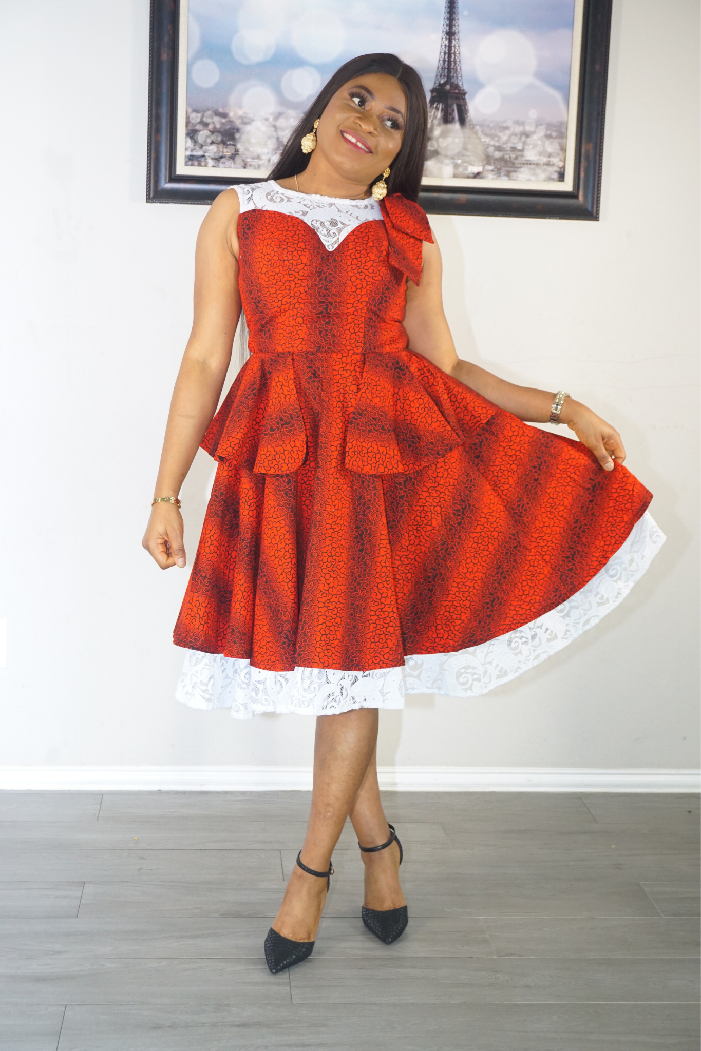 ARIRE ANKARA RED DRESS